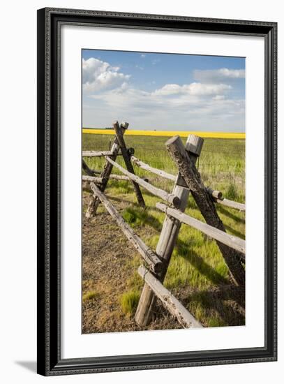 Idaho, Camas Prairie, Wooden Fence at Tolo Lake Access Area-Alison Jones-Framed Photographic Print