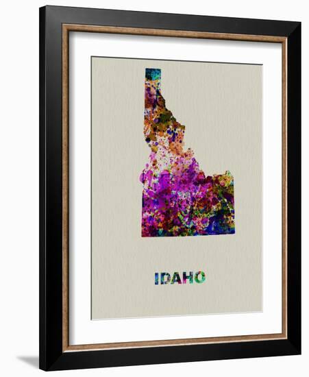 Idaho Color Splatter Map-NaxArt-Framed Art Print