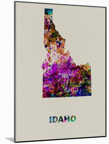 Idaho Color Splatter Map-NaxArt-Mounted Art Print