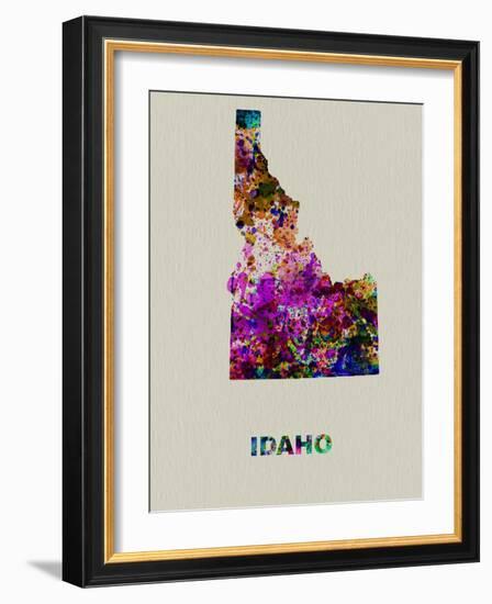 Idaho Color Splatter Map-NaxArt-Framed Art Print