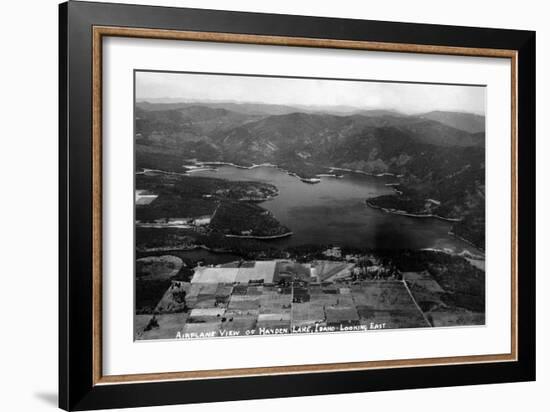 Idaho - Hayden Lake Aerial-Lantern Press-Framed Art Print