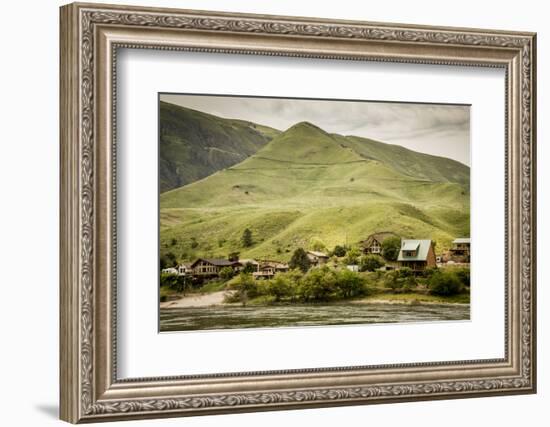 Idaho, Hells Canyon Reach of Snake River, a Cluster of Homes-Alison Jones-Framed Photographic Print