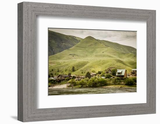 Idaho, Hells Canyon Reach of Snake River, a Cluster of Homes-Alison Jones-Framed Photographic Print