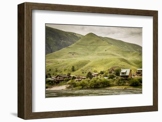 Idaho, Hells Canyon Reach of Snake River, a Cluster of Homes-Alison Jones-Framed Photographic Print