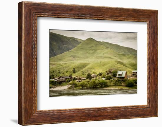 Idaho, Hells Canyon Reach of Snake River, a Cluster of Homes-Alison Jones-Framed Photographic Print