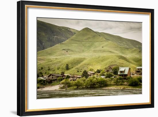 Idaho, Hells Canyon Reach of Snake River, a Cluster of Homes-Alison Jones-Framed Photographic Print