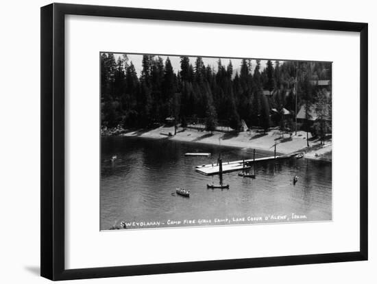 Idaho - Lake Coeur d'Alene; Camp Sweyolakan-Lantern Press-Framed Art Print