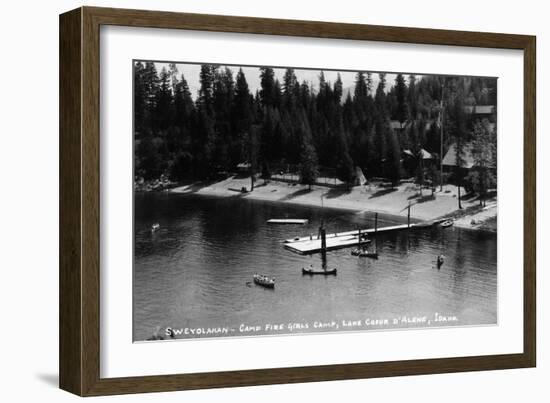 Idaho - Lake Coeur d'Alene; Camp Sweyolakan-Lantern Press-Framed Art Print