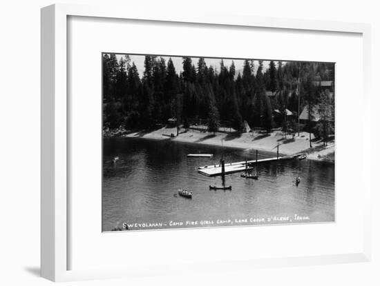Idaho - Lake Coeur d'Alene; Camp Sweyolakan-Lantern Press-Framed Art Print