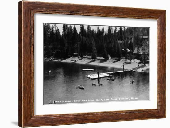 Idaho - Lake Coeur d'Alene; Camp Sweyolakan-Lantern Press-Framed Art Print