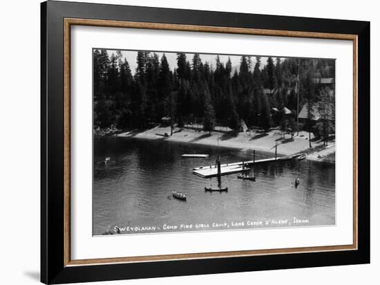 Idaho - Lake Coeur d'Alene; Camp Sweyolakan-Lantern Press-Framed Art Print