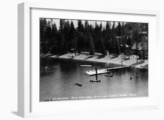 Idaho - Lake Coeur d'Alene; Camp Sweyolakan-Lantern Press-Framed Art Print