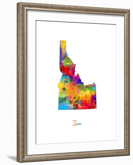 Idaho Map-Michael Tompsett-Framed Art Print