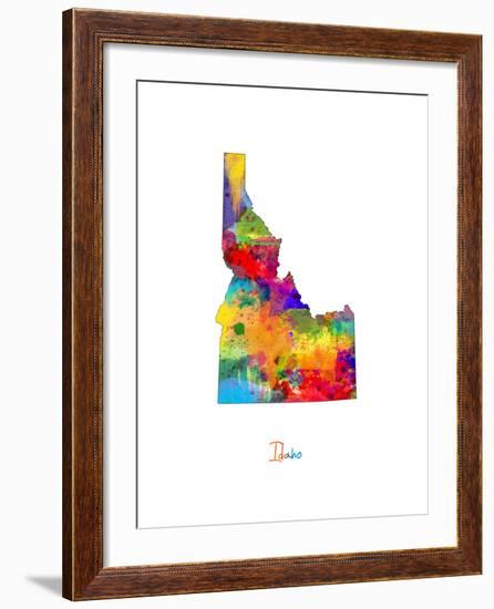 Idaho Map-Michael Tompsett-Framed Art Print