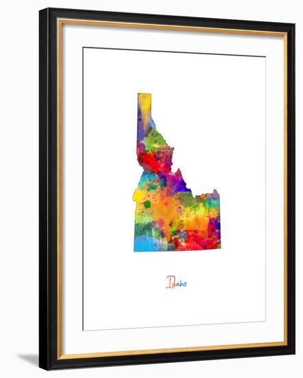 Idaho Map-Michael Tompsett-Framed Art Print