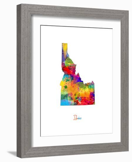 Idaho Map-Michael Tompsett-Framed Art Print