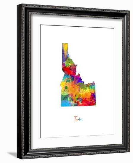 Idaho Map-Michael Tompsett-Framed Art Print