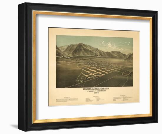 Idaho - Panoramic Map of Hailey-Lantern Press-Framed Art Print