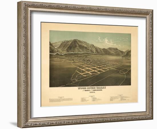 Idaho - Panoramic Map of Hailey-Lantern Press-Framed Art Print