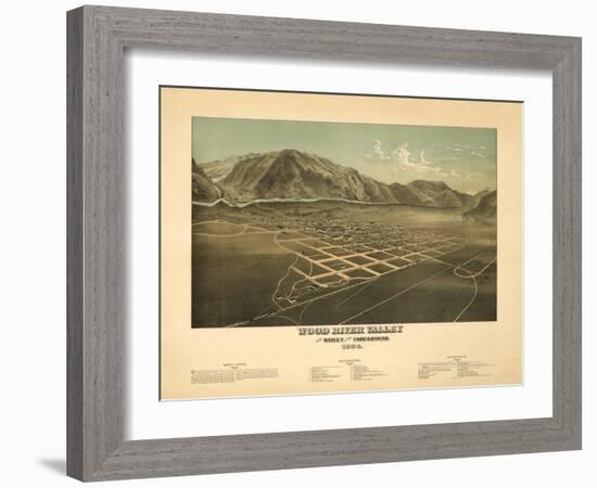 Idaho - Panoramic Map of Hailey-Lantern Press-Framed Art Print