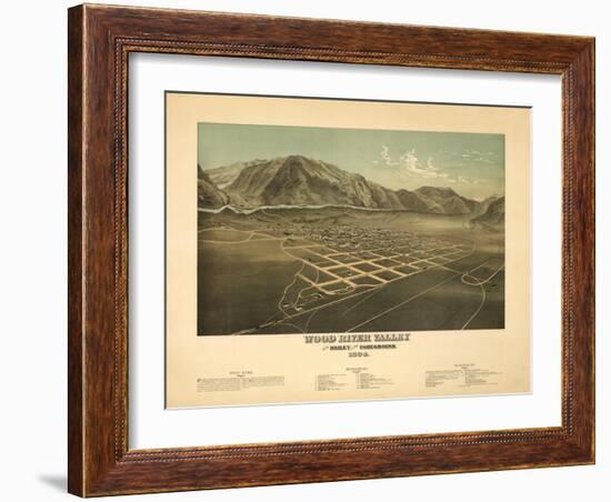Idaho - Panoramic Map of Hailey-Lantern Press-Framed Art Print