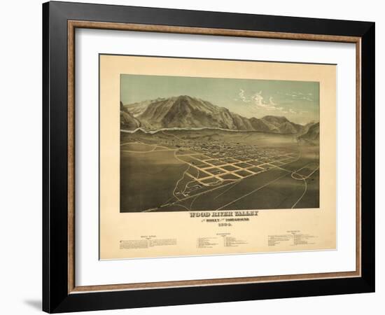 Idaho - Panoramic Map of Hailey-Lantern Press-Framed Art Print