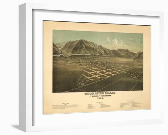 Idaho - Panoramic Map of Hailey-Lantern Press-Framed Art Print