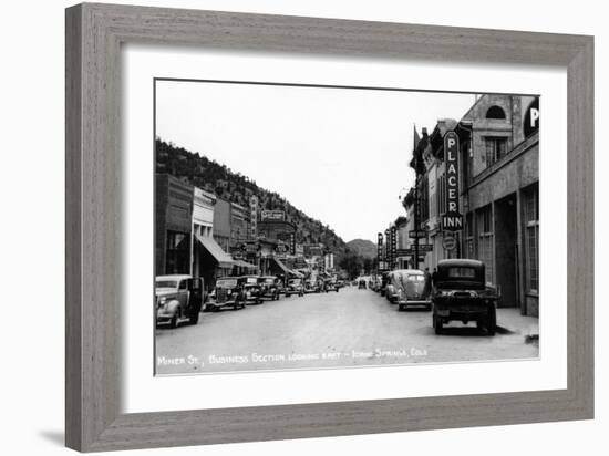 Idaho Springs, Colorado - Miner Street East View-Lantern Press-Framed Art Print