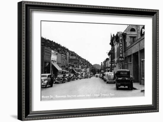 Idaho Springs, Colorado - Miner Street East View-Lantern Press-Framed Art Print