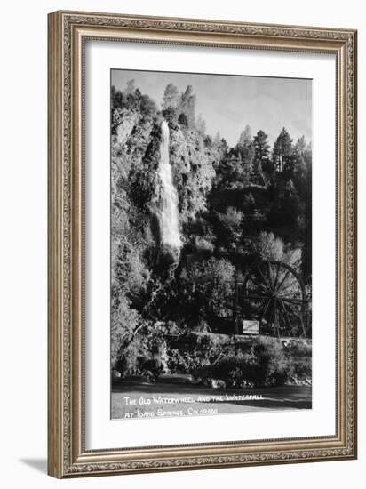 Idaho Springs, Colorado - Old Waterwheel and Waterfall-Lantern Press-Framed Art Print