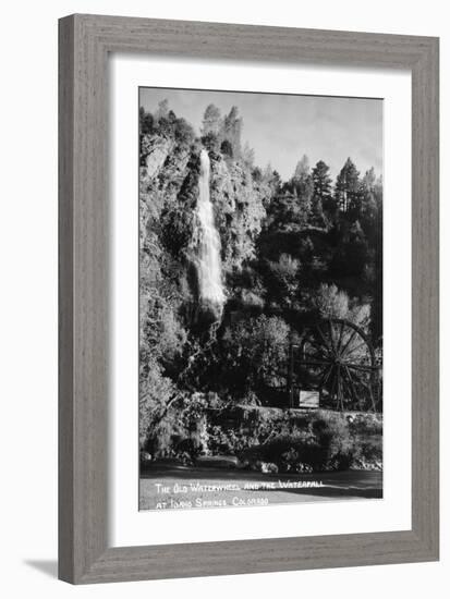 Idaho Springs, Colorado - Old Waterwheel and Waterfall-Lantern Press-Framed Art Print