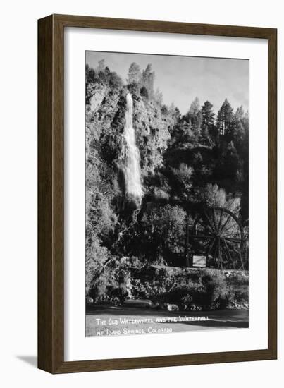 Idaho Springs, Colorado - Old Waterwheel and Waterfall-Lantern Press-Framed Art Print