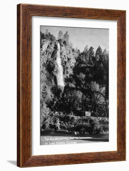 Idaho Springs, Colorado - Old Waterwheel and Waterfall-Lantern Press-Framed Art Print