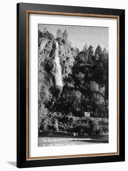 Idaho Springs, Colorado - Old Waterwheel and Waterfall-Lantern Press-Framed Art Print