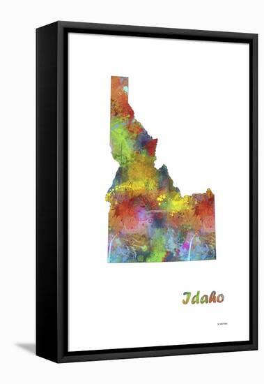 Idaho State Map 1-Marlene Watson-Framed Premier Image Canvas