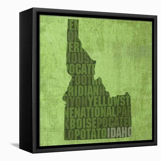 Idaho State Words-David Bowman-Framed Premier Image Canvas