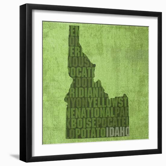 Idaho State Words-David Bowman-Framed Giclee Print