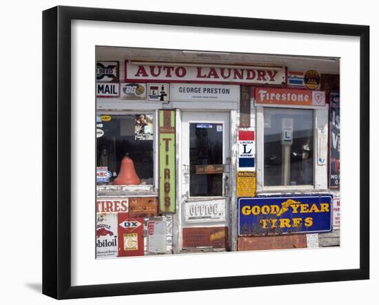 Idaho, Usa; Signs on an Old Gas Station in the American Midwest-Dan Bannister-Framed Photographic Print