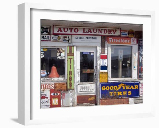 Idaho, Usa; Signs on an Old Gas Station in the American Midwest-Dan Bannister-Framed Photographic Print