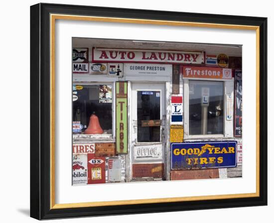 Idaho, Usa; Signs on an Old Gas Station in the American Midwest-Dan Bannister-Framed Photographic Print