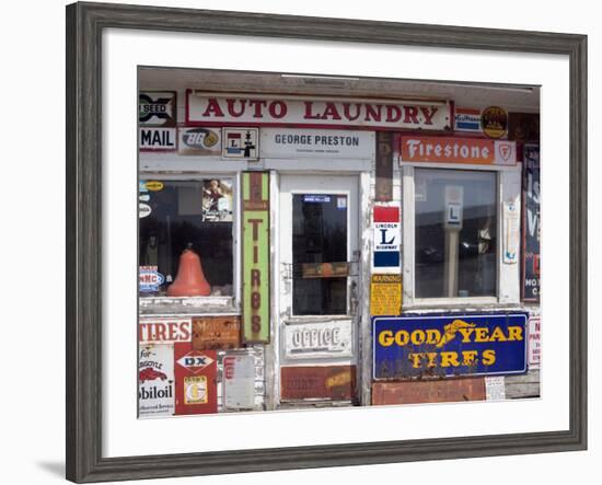 Idaho, Usa; Signs on an Old Gas Station in the American Midwest-Dan Bannister-Framed Photographic Print