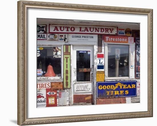 Idaho, Usa; Signs on an Old Gas Station in the American Midwest-Dan Bannister-Framed Photographic Print