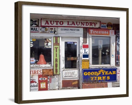 Idaho, Usa; Signs on an Old Gas Station in the American Midwest-Dan Bannister-Framed Photographic Print