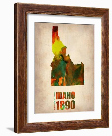 Idaho Watercolor Map-NaxArt-Framed Art Print