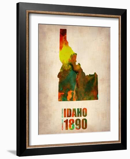 Idaho Watercolor Map-NaxArt-Framed Art Print