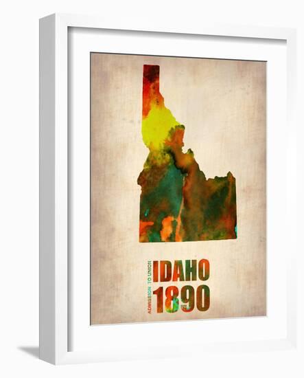 Idaho Watercolor Map-NaxArt-Framed Art Print