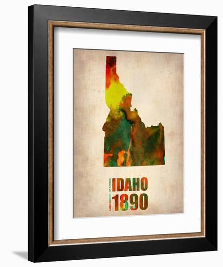 Idaho Watercolor Map-NaxArt-Framed Art Print