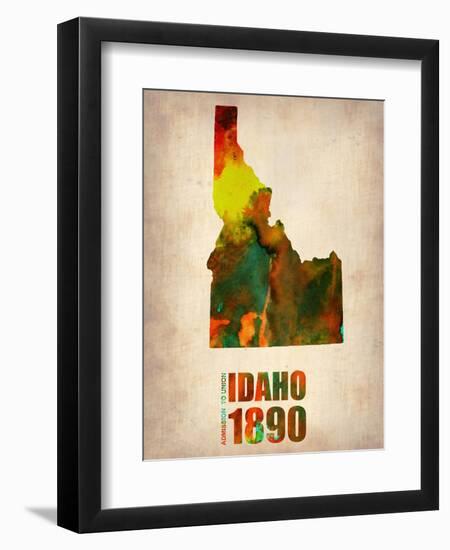 Idaho Watercolor Map-NaxArt-Framed Art Print