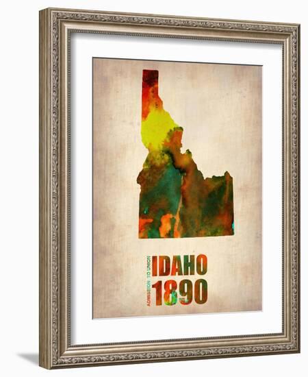 Idaho Watercolor Map-NaxArt-Framed Art Print