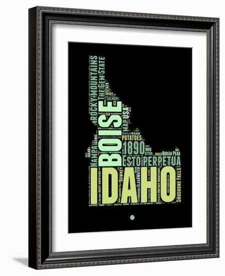 Idaho Word Cloud 1-NaxArt-Framed Art Print